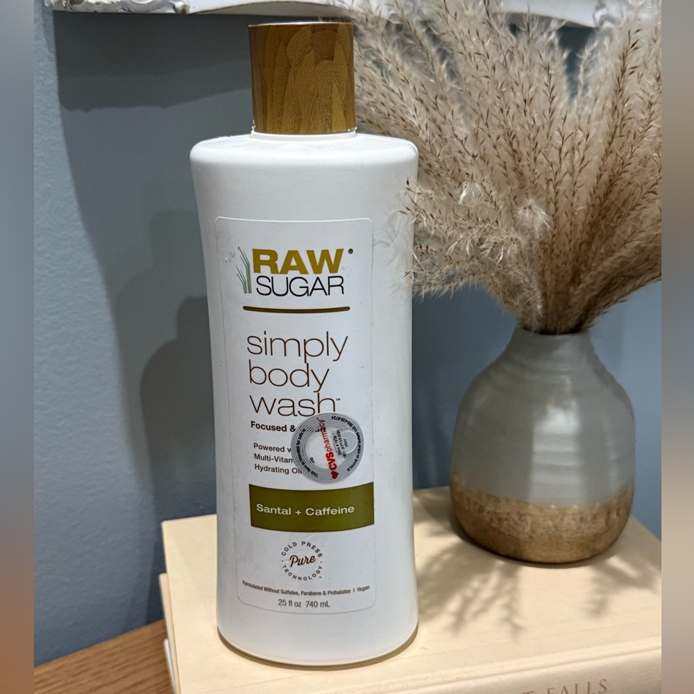 Raw‎ Sugar Santal Caffeine Simply Body Wash 25oz Cold Pressed Clean